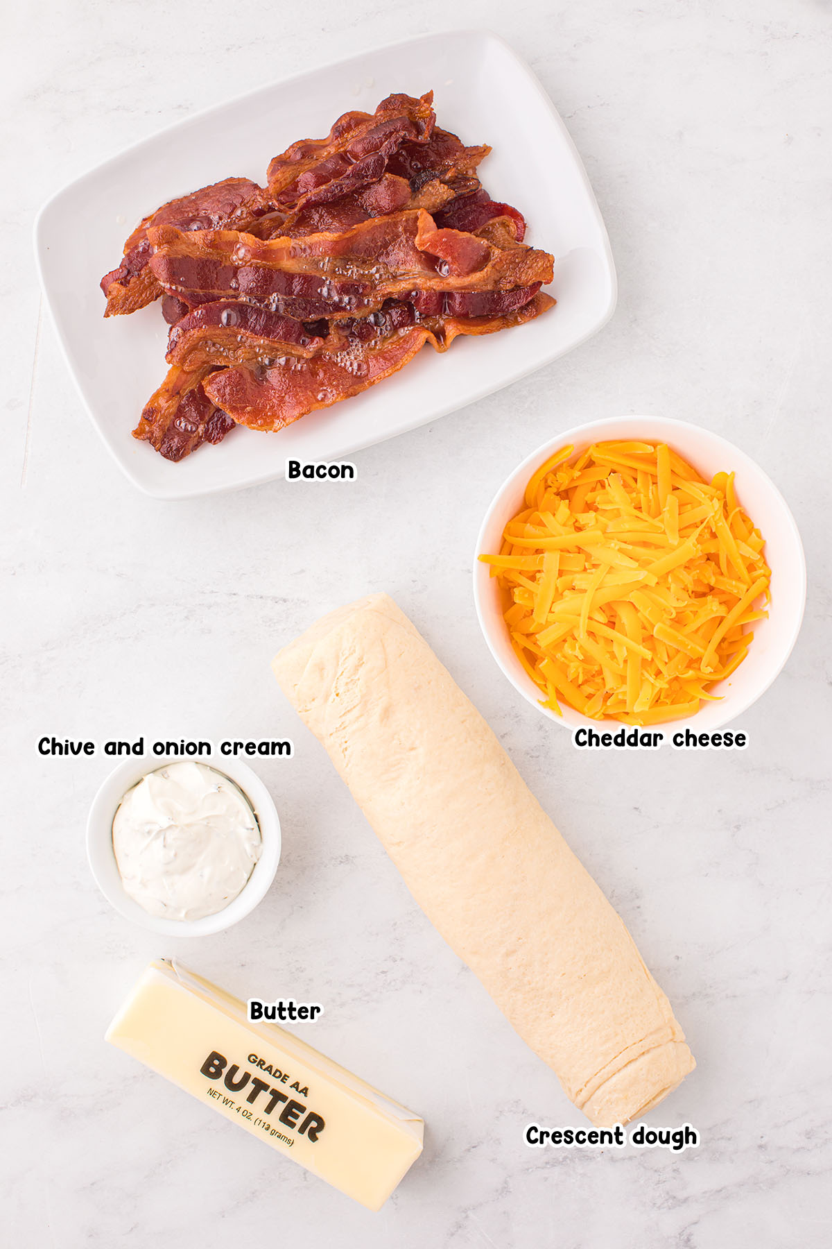 Cheddar Bacon Pinwheels ingredients
