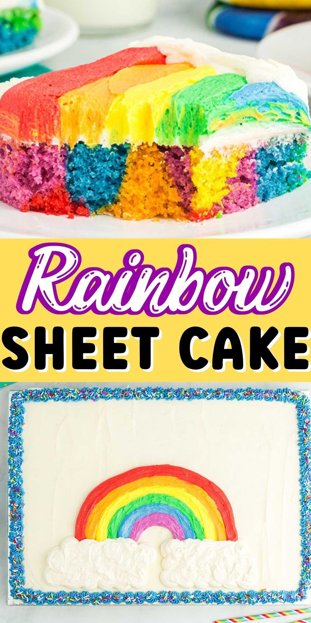 Rainbow Sheet Cake pinterest