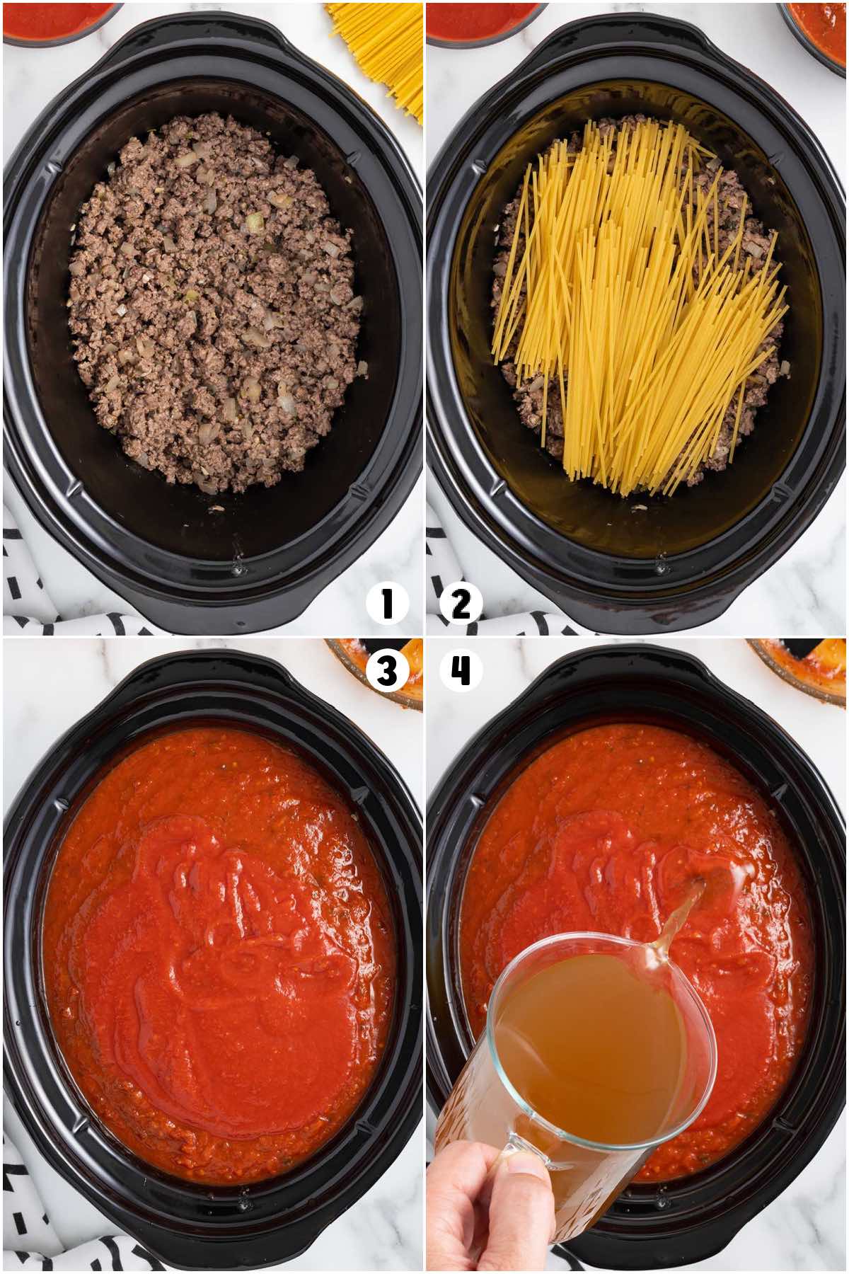 Crock Pot Spaghetti collage 1