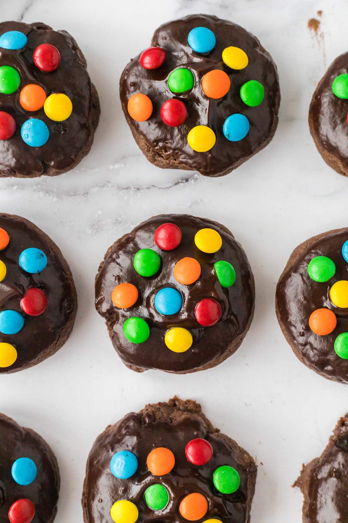 Cosmic Brownie Cookies on a white table
