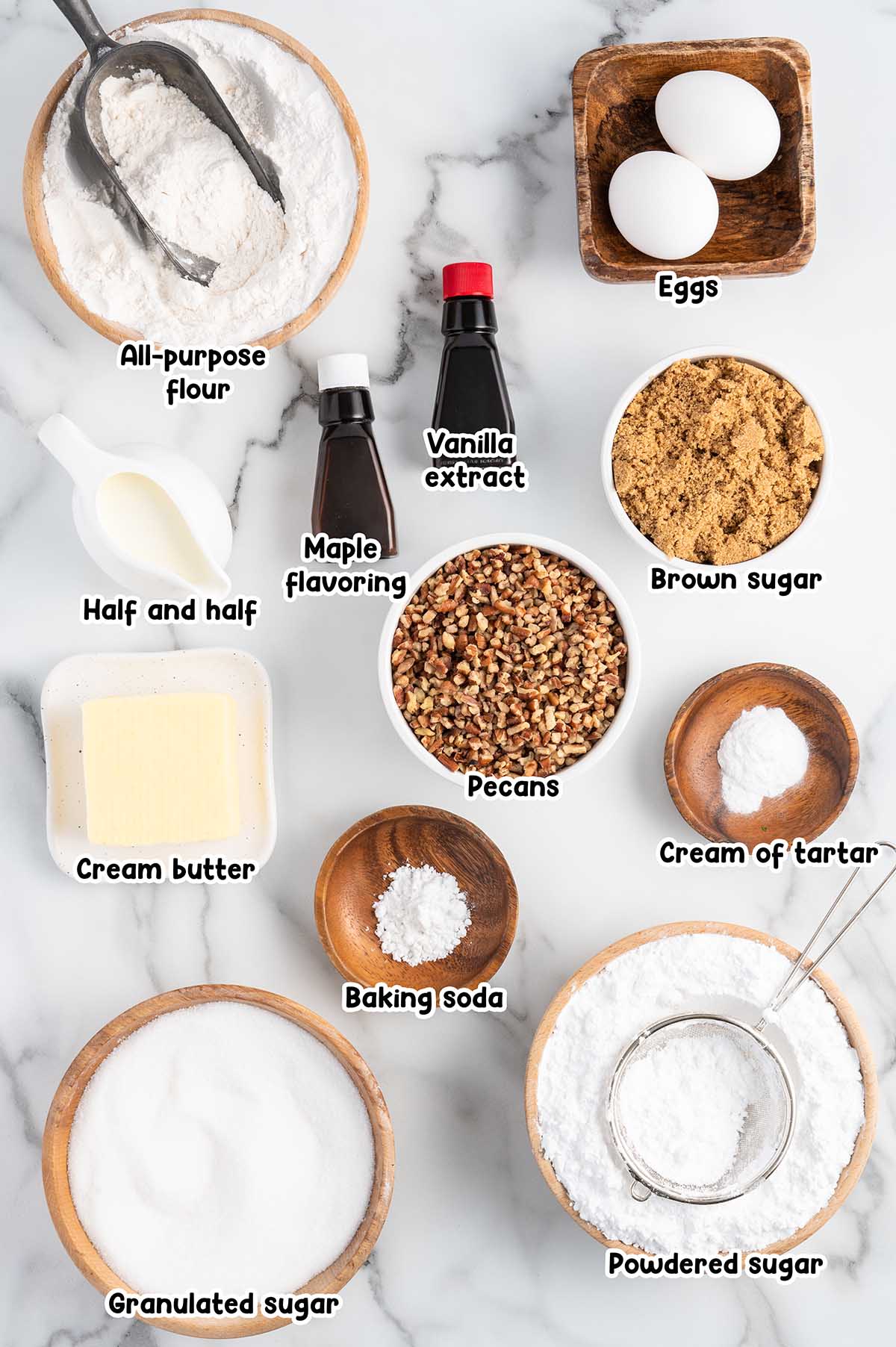 Maple Cookies ingredients