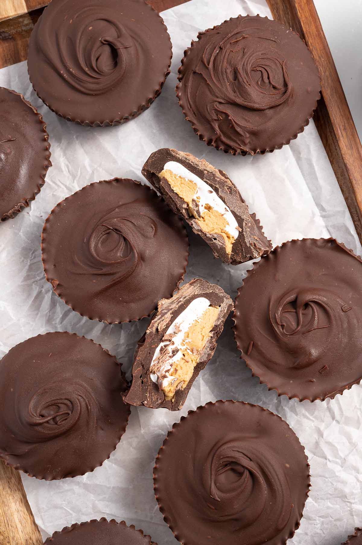 Peanut Butter Marshmallow Cups on a table