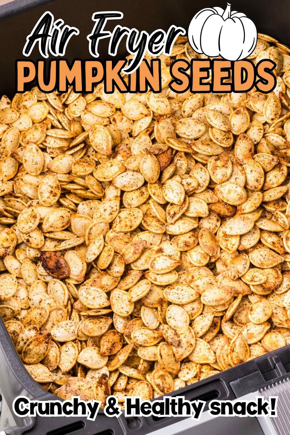 air fryer pumpkin seeds pin.