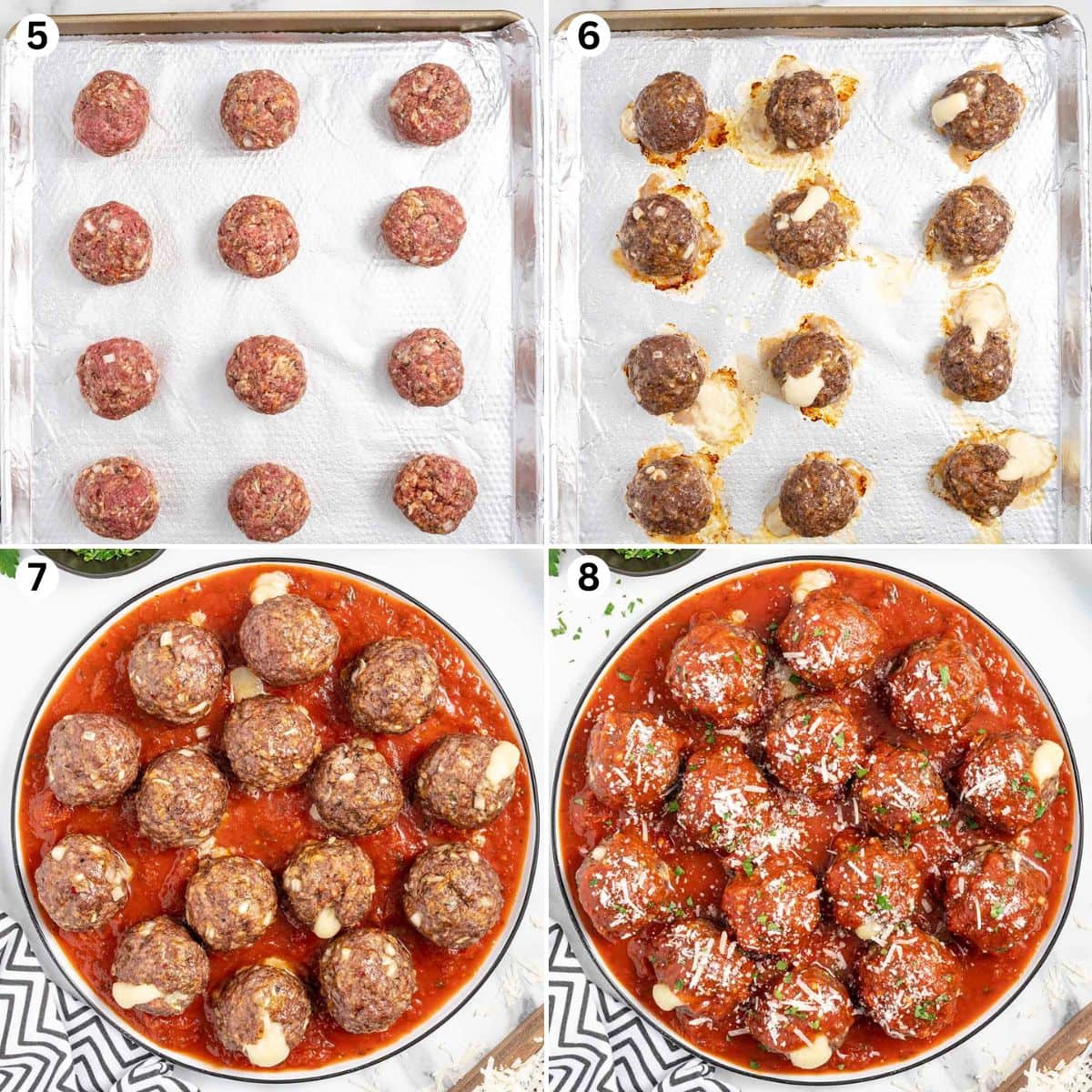 the process of making Cheese Stuffed Meatballs 2