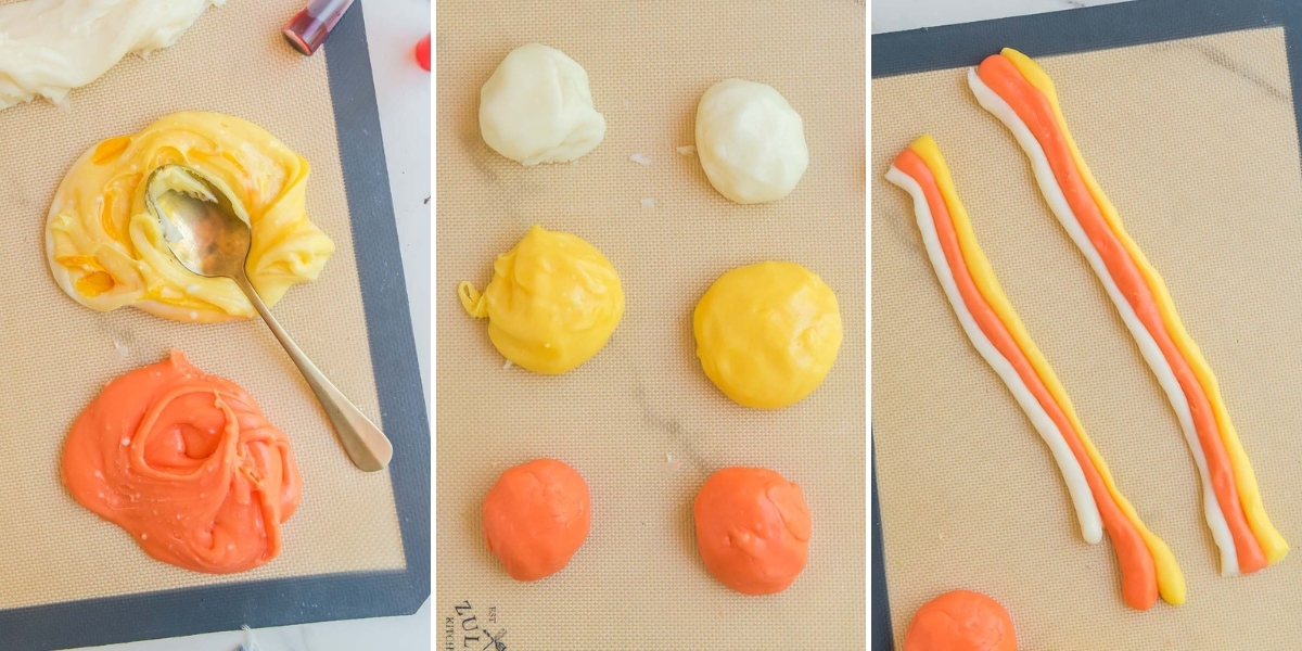 the process of making Homemade Candy Corn 