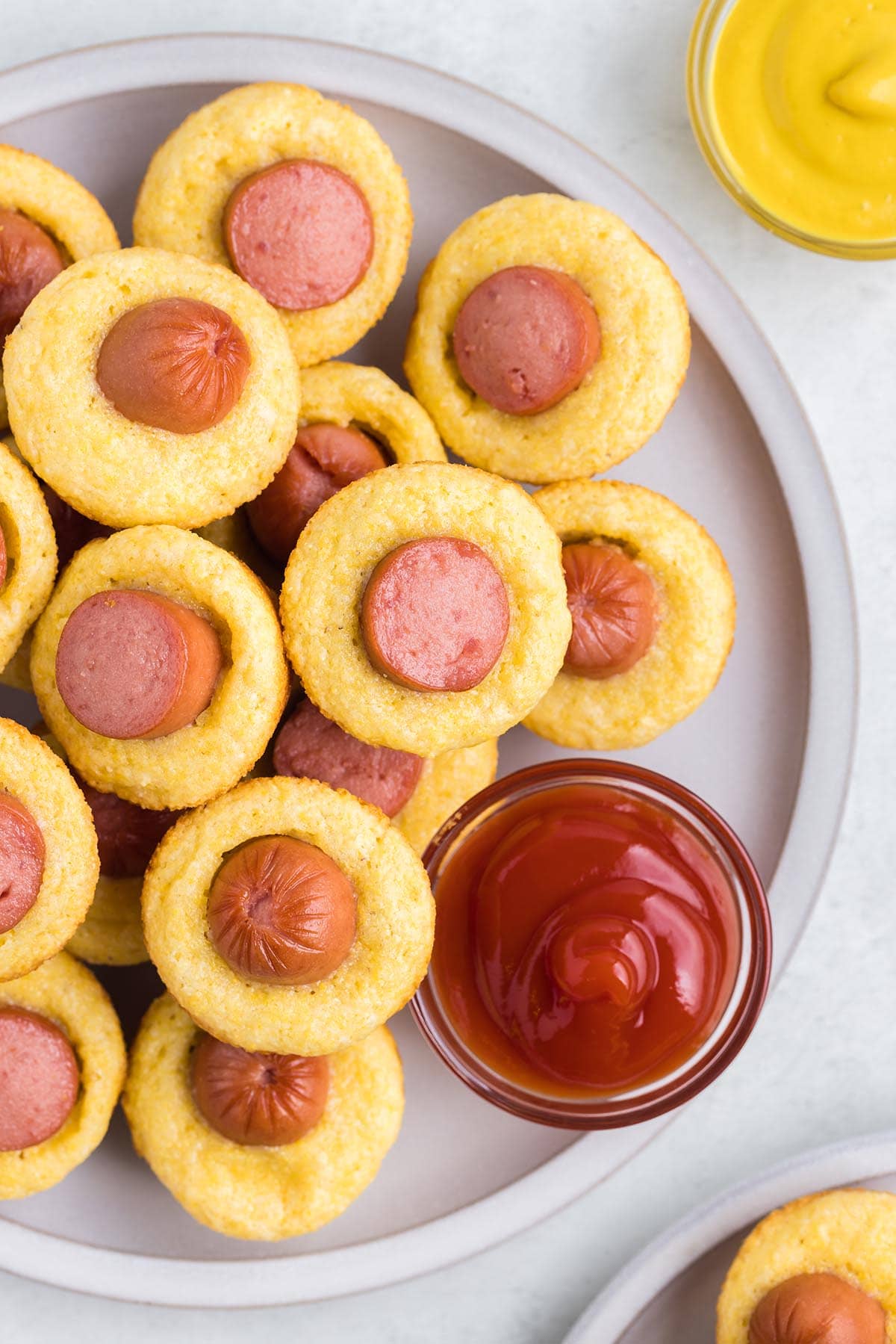 mini corn dog muffins on top of plate