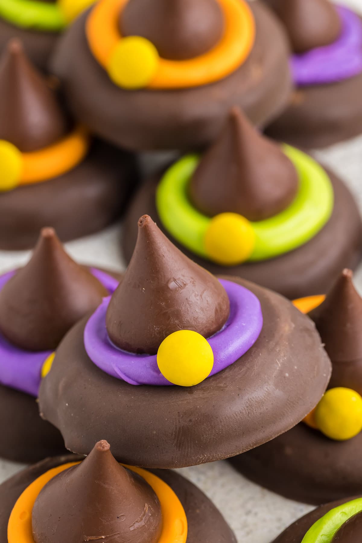 colorful witch hat cookies
