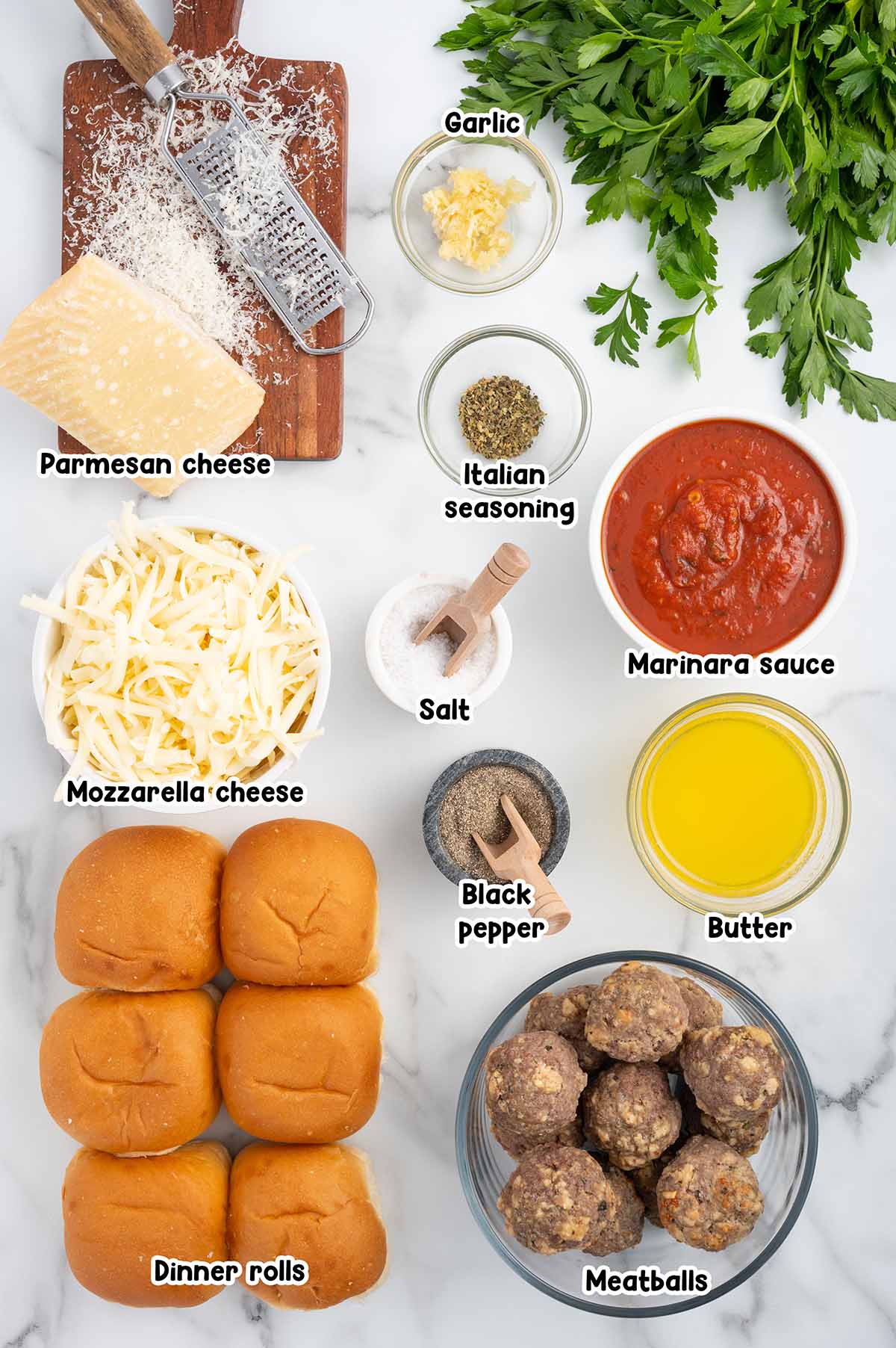 Garlic Bread Meatball Bombs ingredients