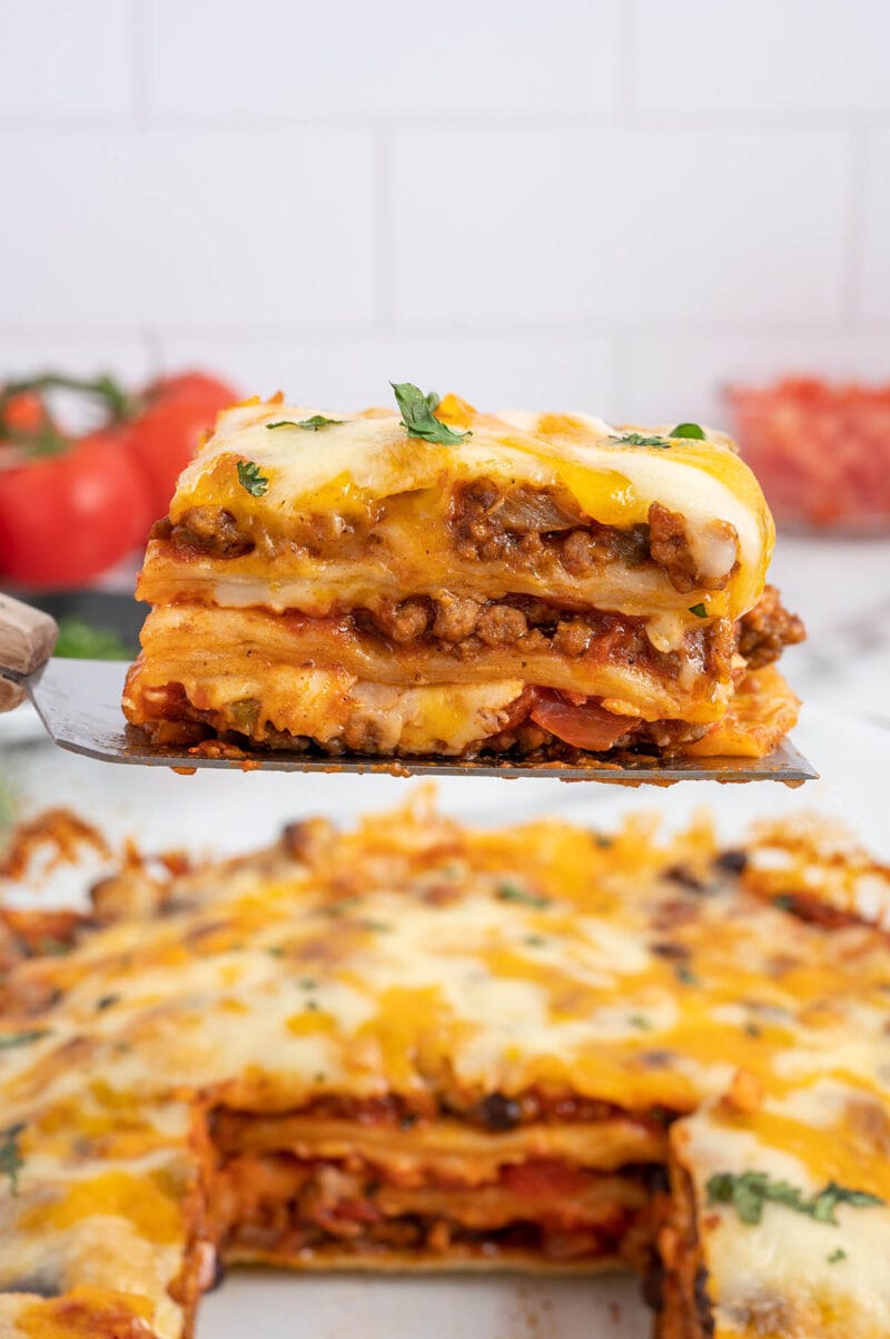 Mexican Lasagna Recipe with Tortillas - Princess Pinky Girl