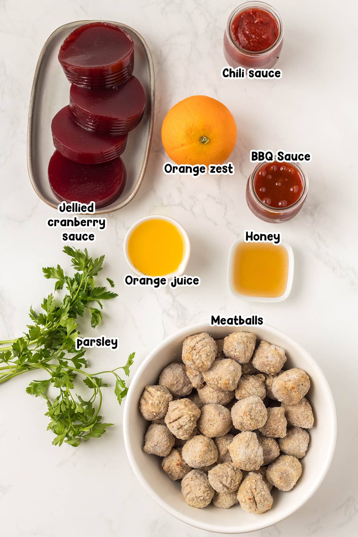 cranberry meatball ingredients.