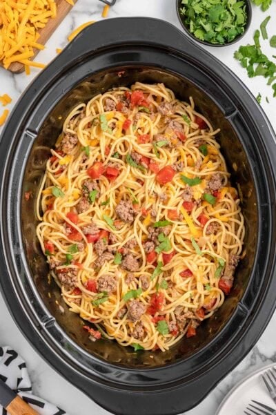 Crockpot Taco Spaghetti - Princess Pinky Girl