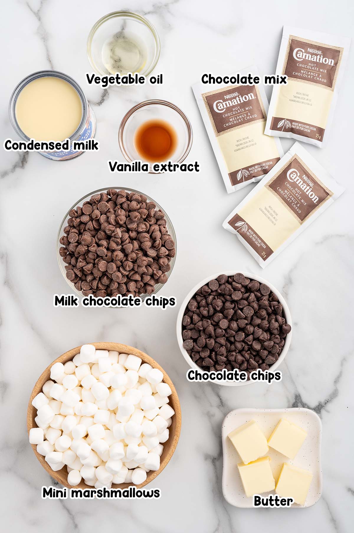 Hot chocolate fudge ingredients