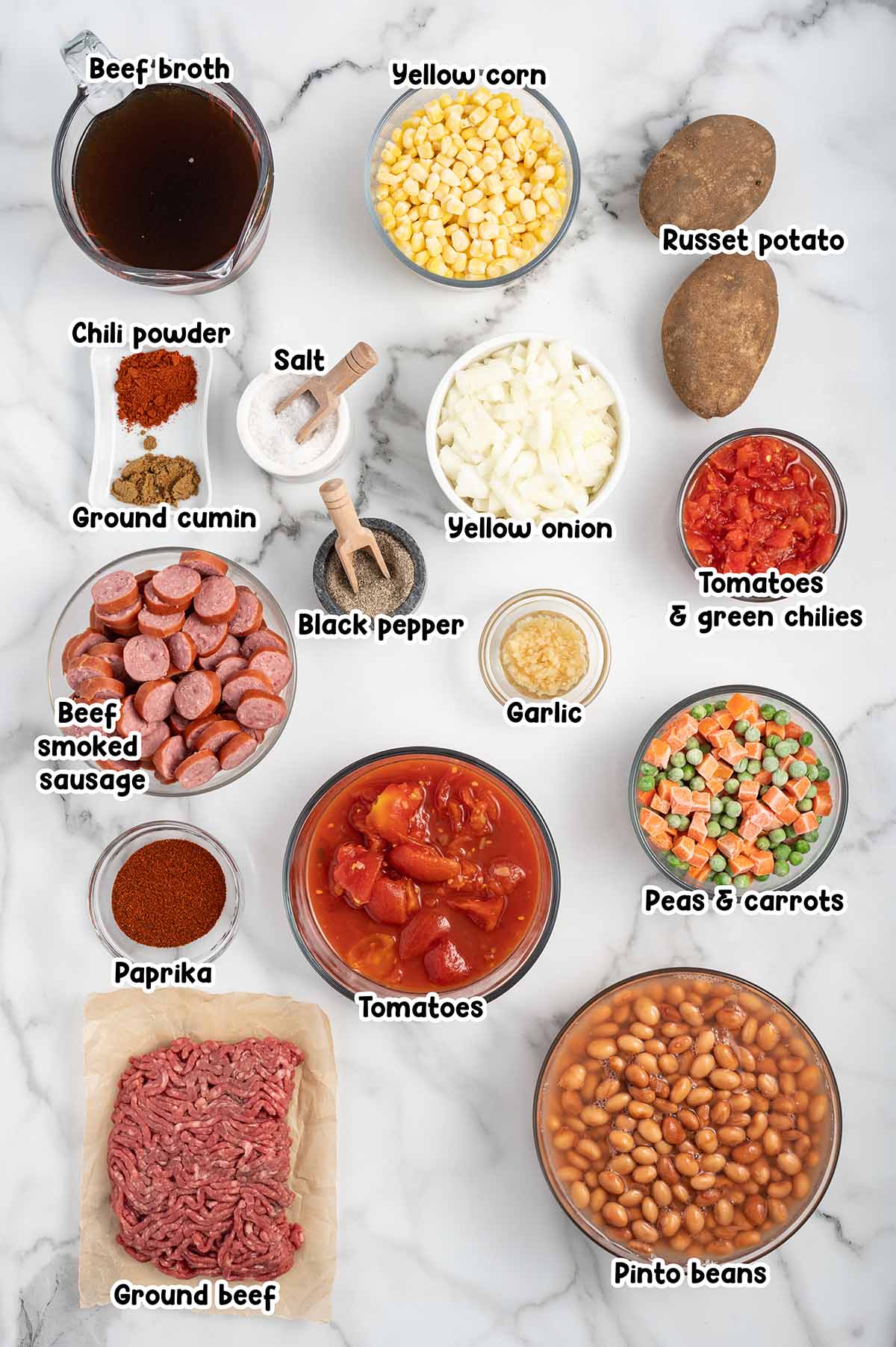 Texas Cowboy Stew ingredients.