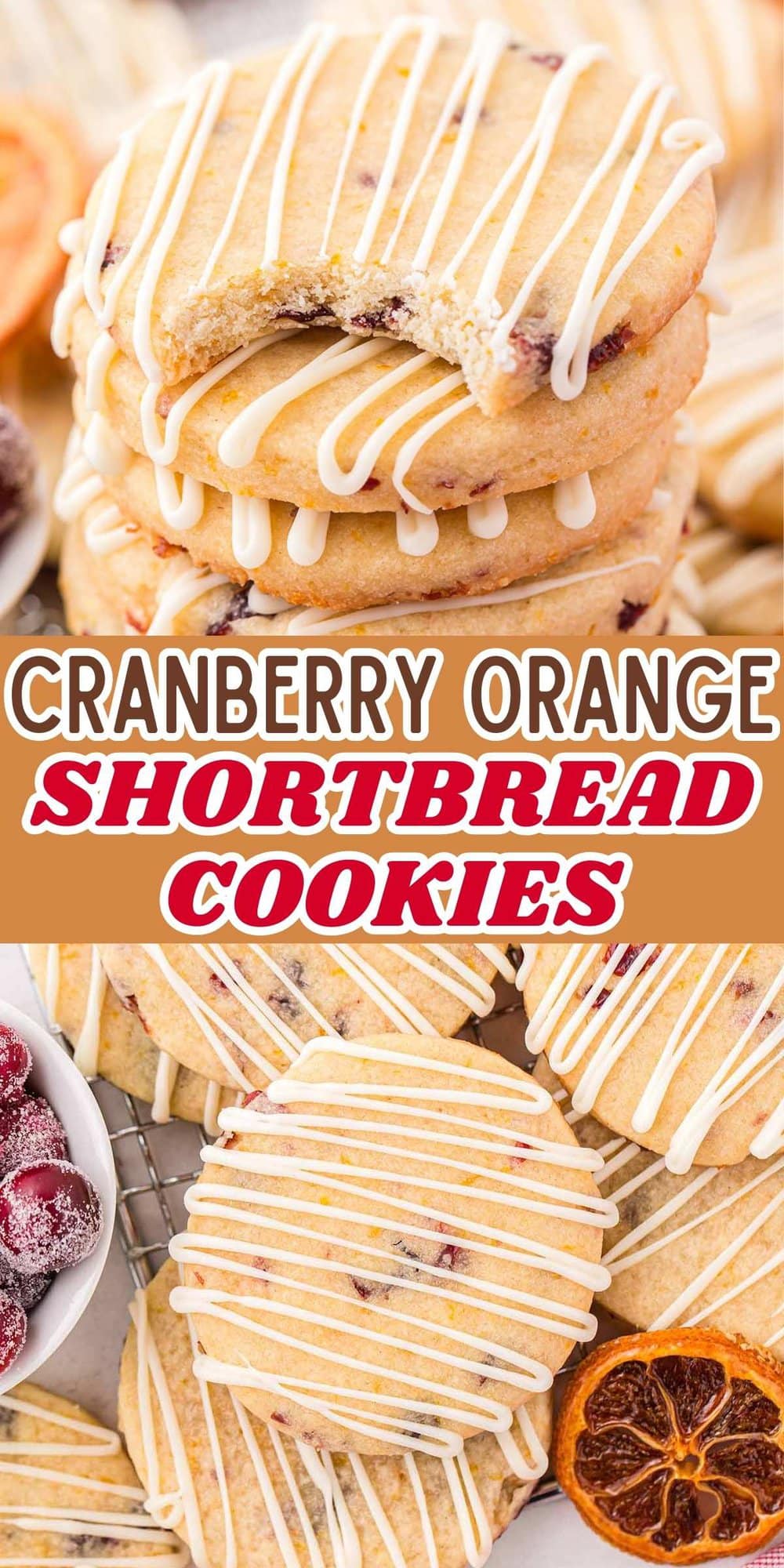Cranberry Orange Shortbread Cookies pinterest