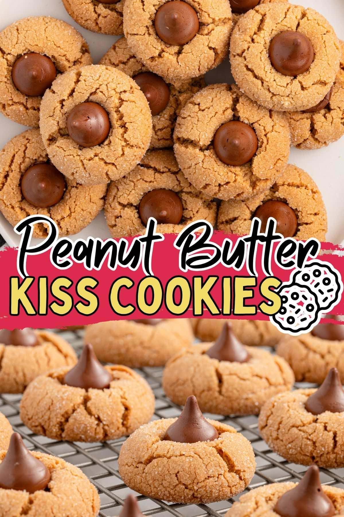 peanut butter kiss cookies pin.