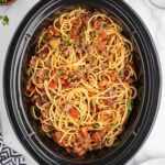 crockpot taco spaghetti.