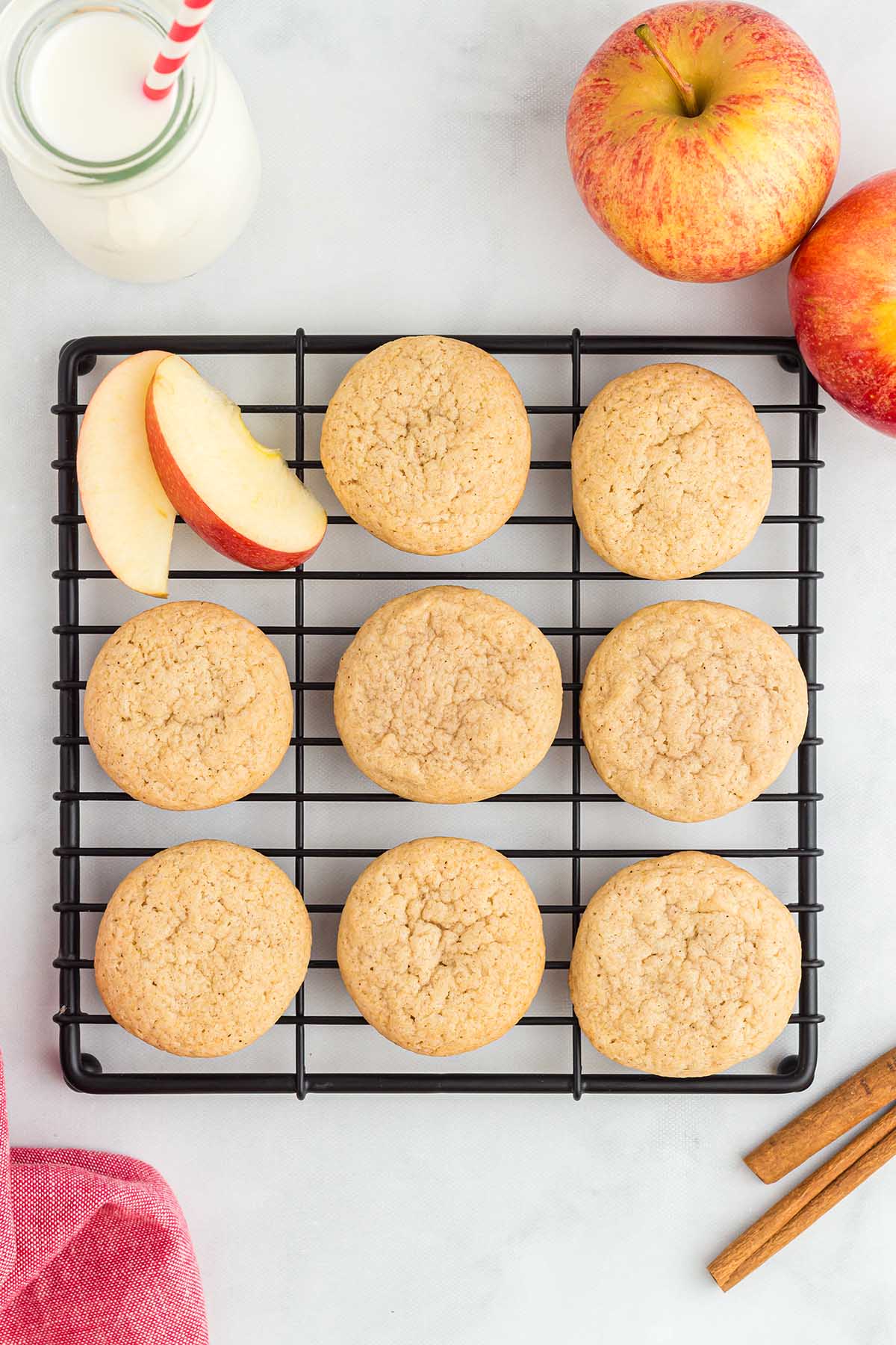 Applesauce Cookies on a cooling rack.
