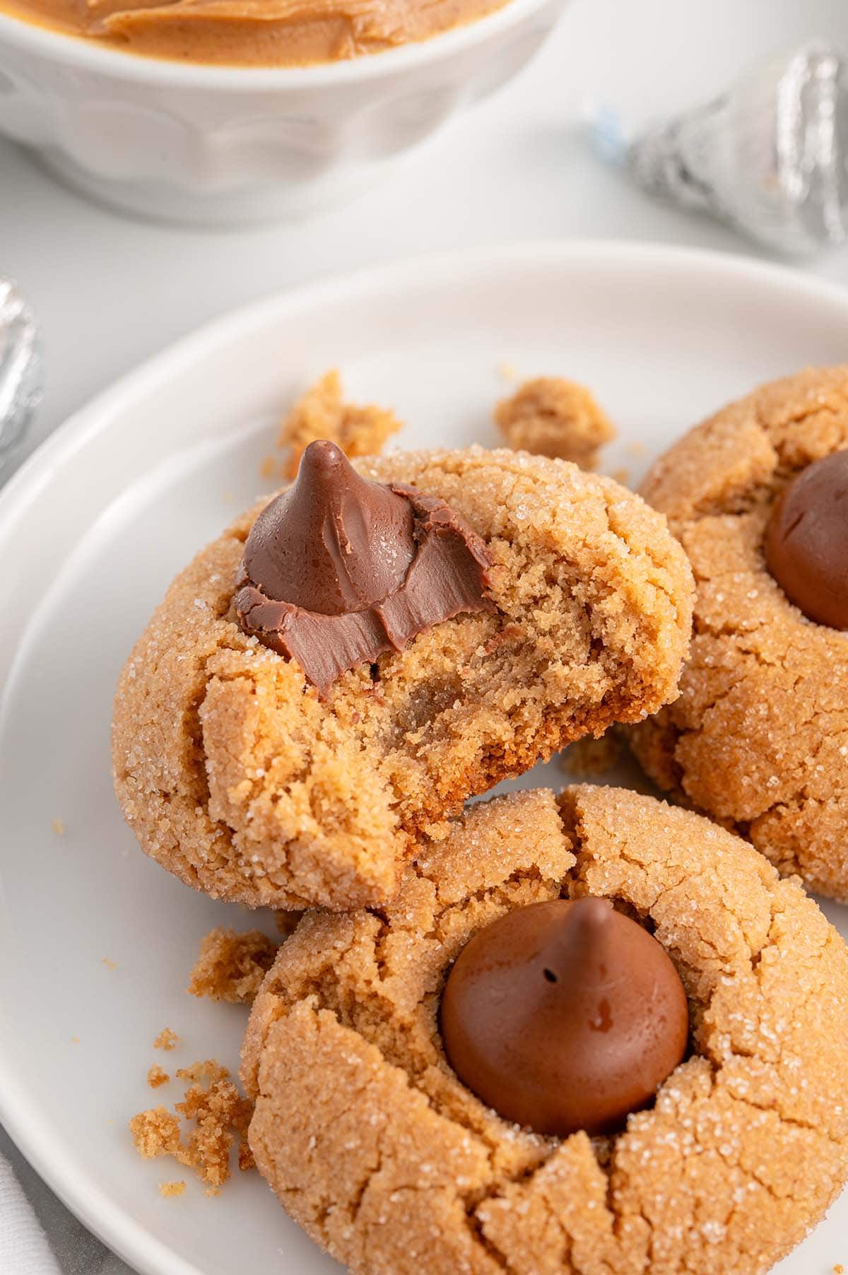 bitten peanut butter kiss cookies