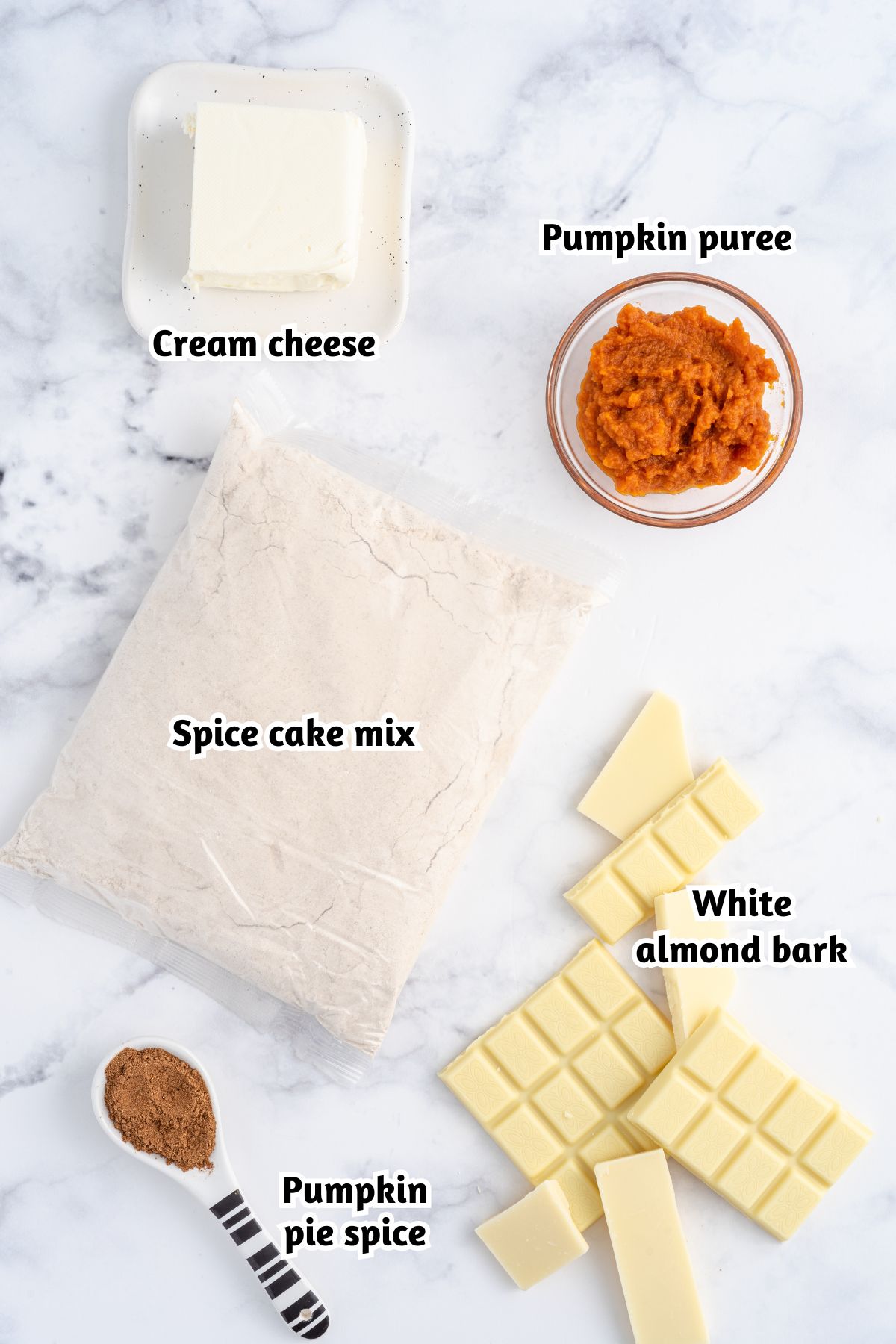 pumpkin spice cheesecake bites ingredients.
