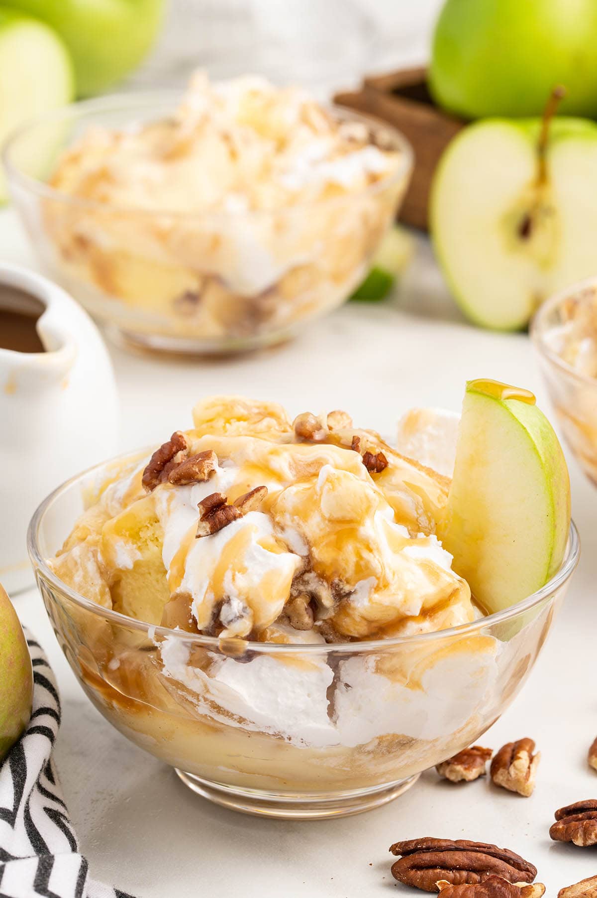 Caramel Apple Trifle in a bowl.
