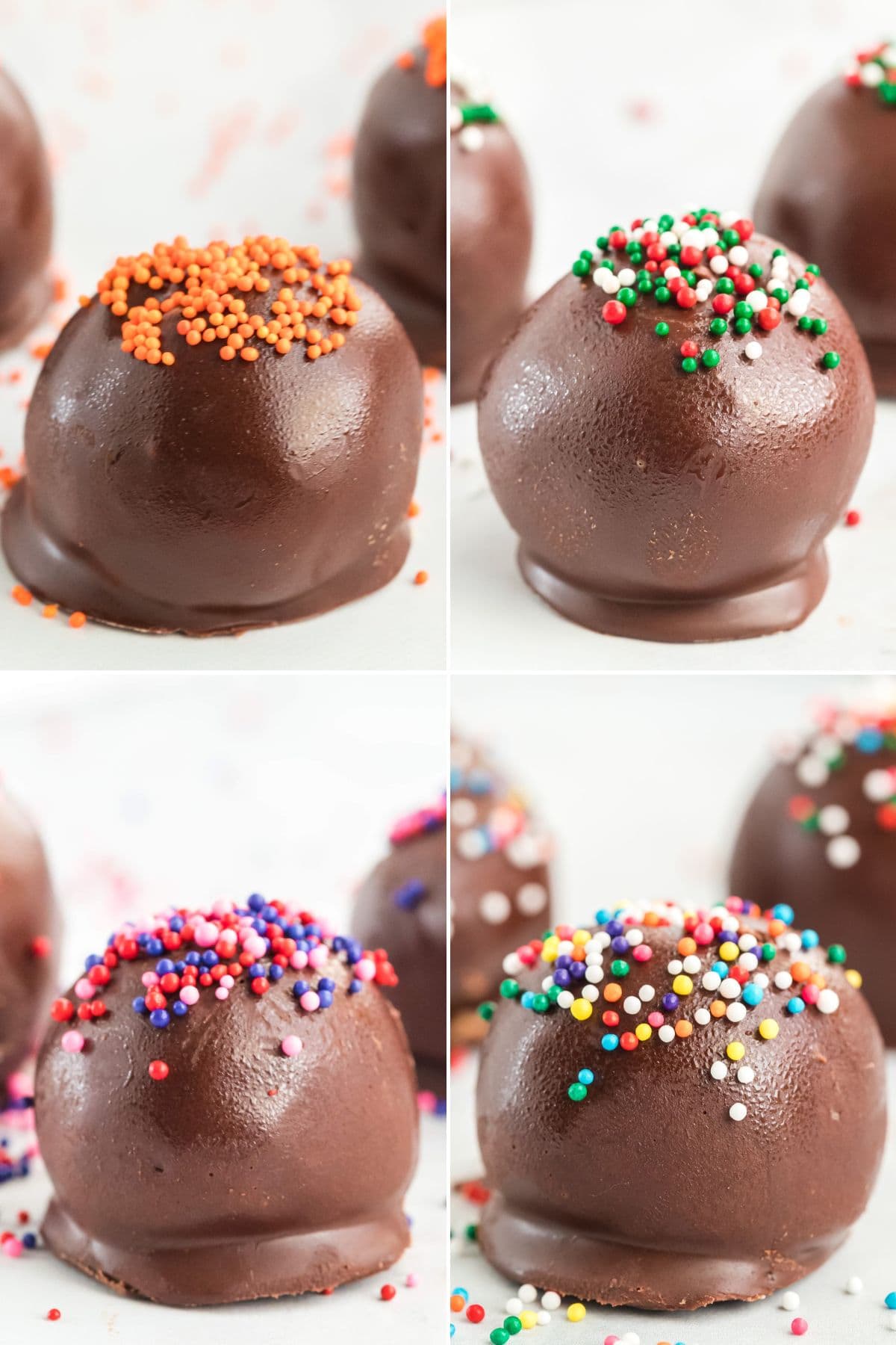 no bake peanut butter balls with different sprinkles. 