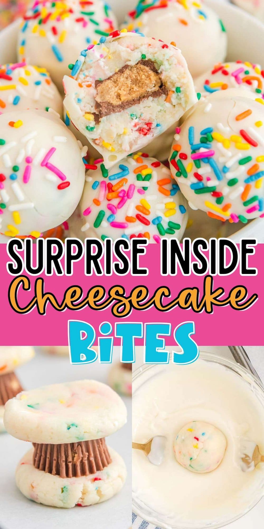Surprise Inside Cheesecake Bites pinterest