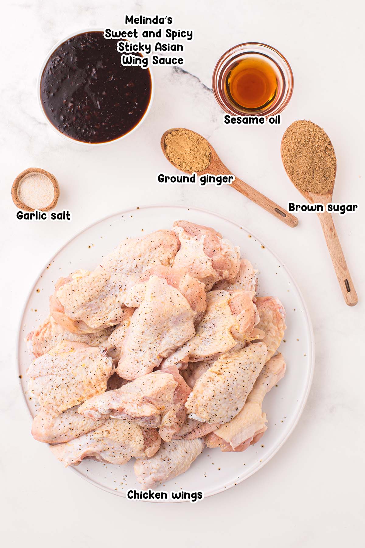 Air Fryer Asian Sticky Wings  ingredients.