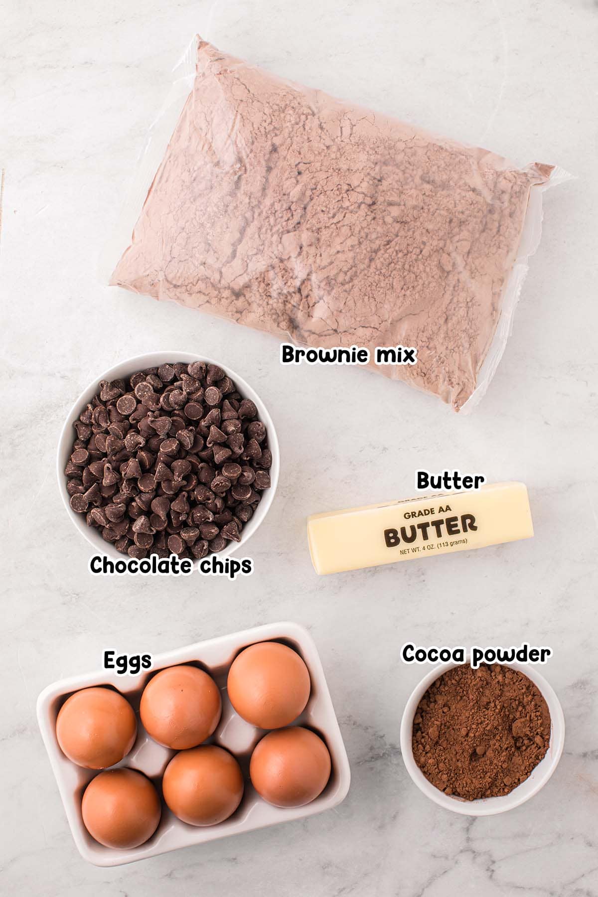 Brownie Mix Cookies ingredients.
