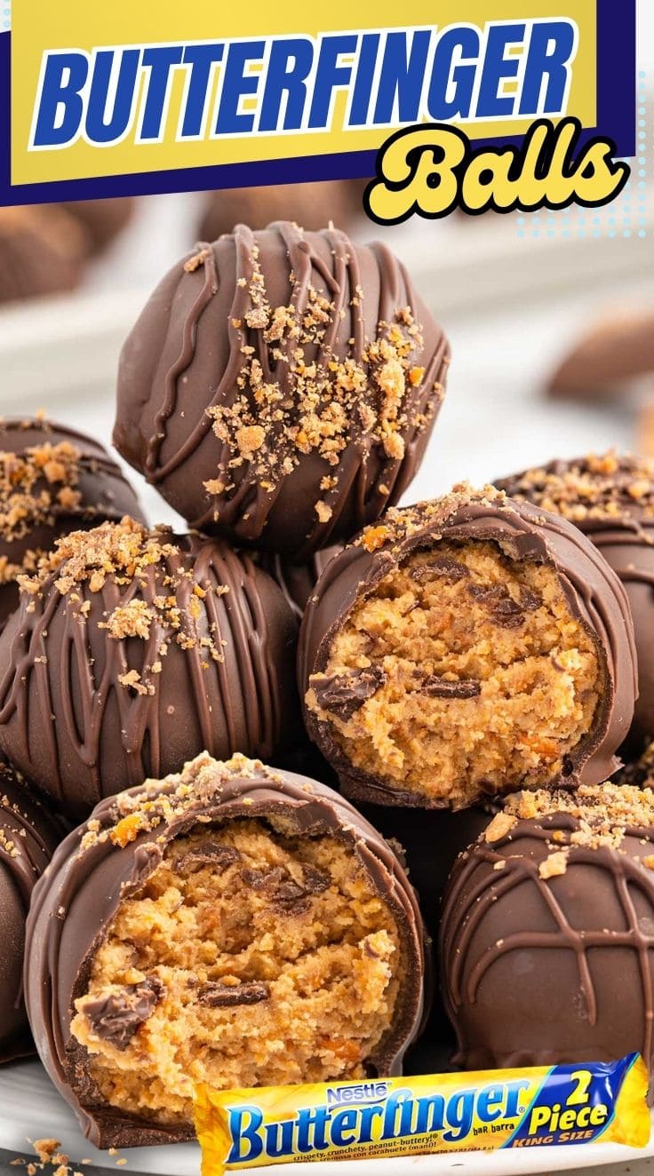 A pile of Butterfinger Balls on a plate