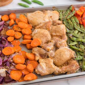 Sheet Pan Asian Chicken with carrot and other vegetables.
