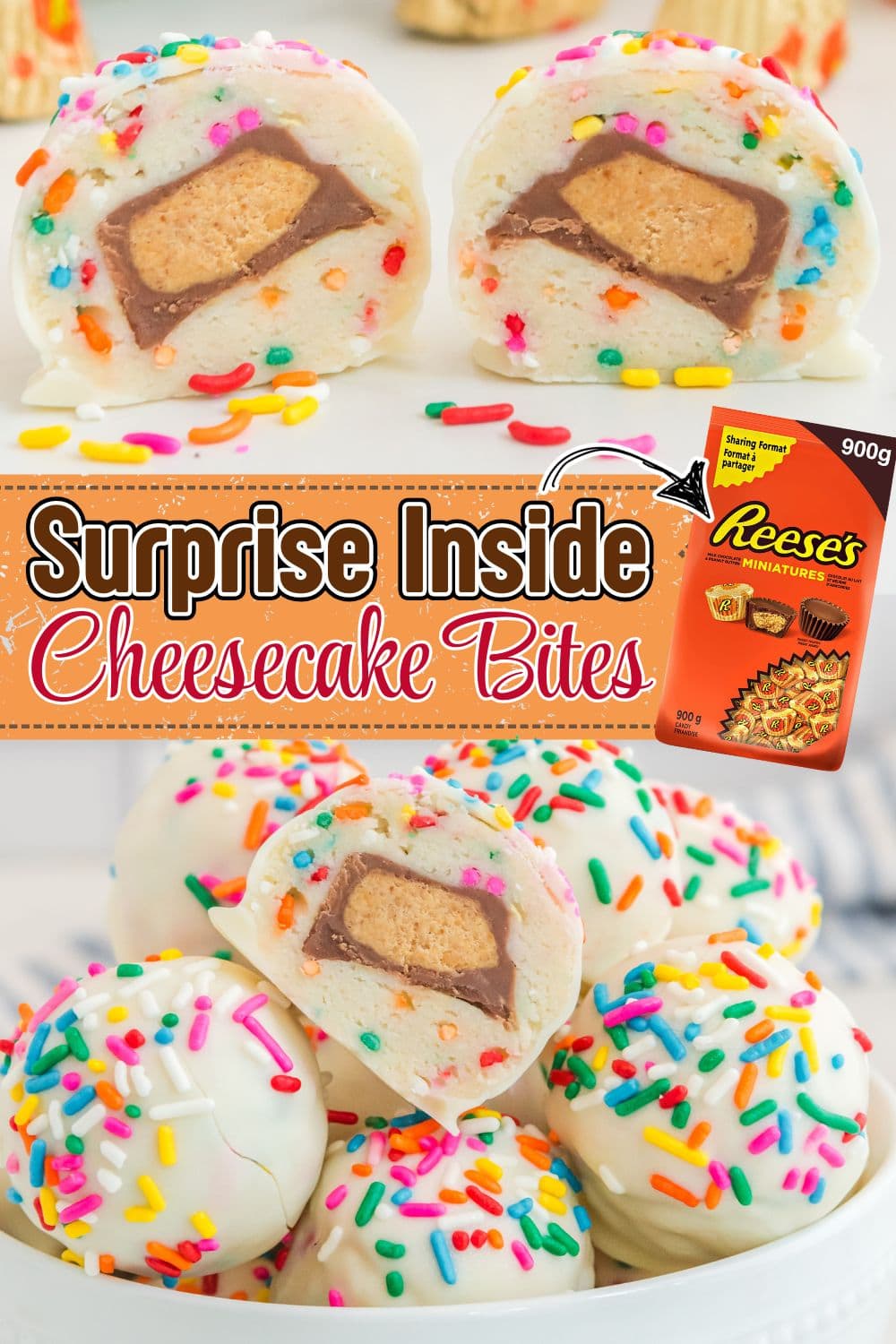 Surprise Inside Cheesecake Bites Pin 1.