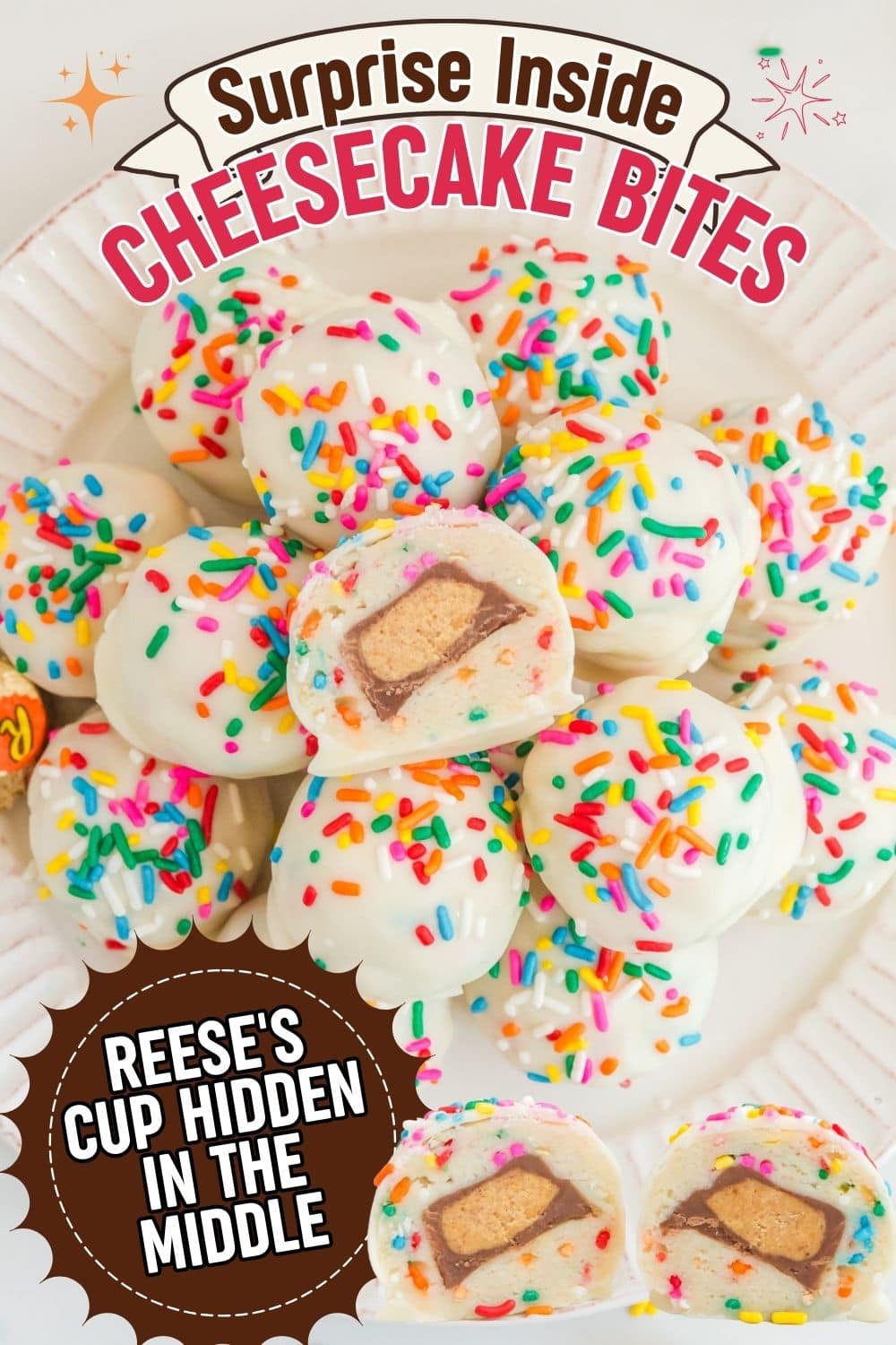 Surprise Inside Cheesecake Bites Pin 2.