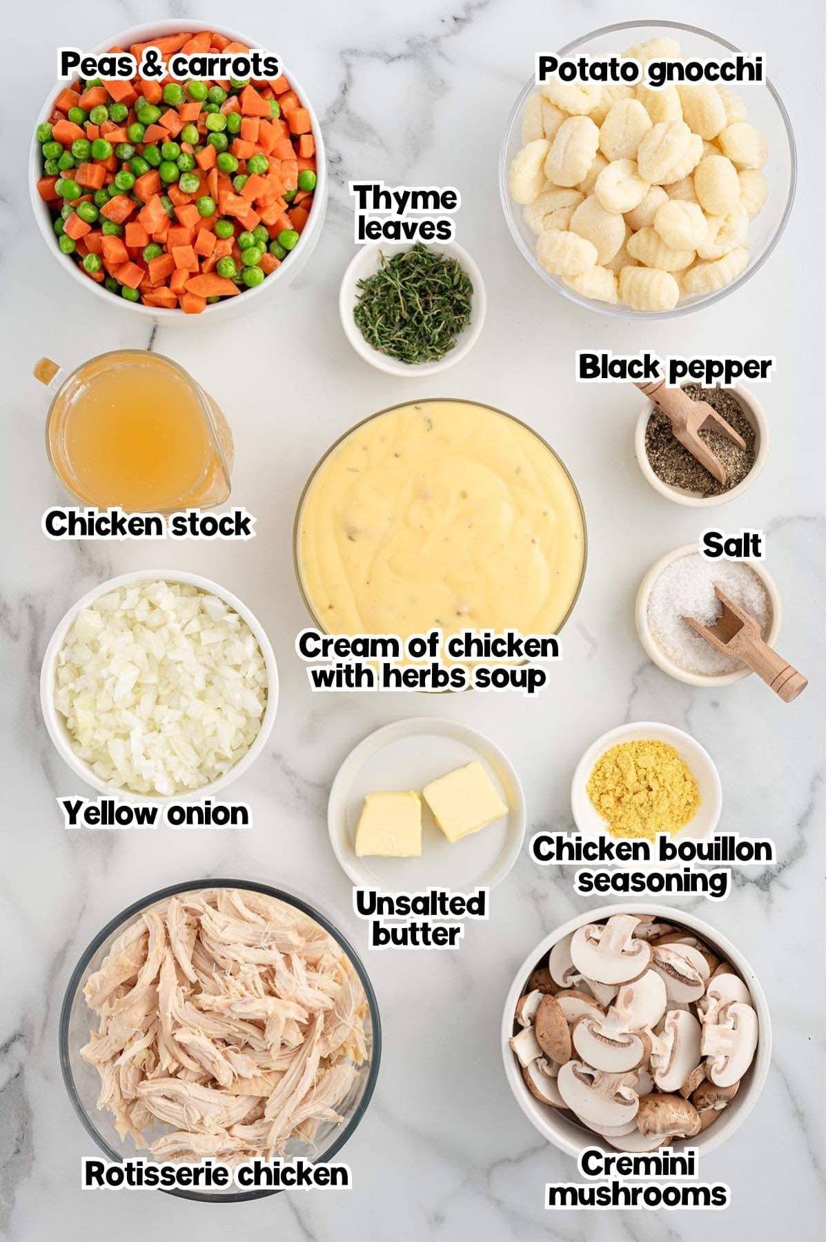 gnocchi chicken pot pie ingredients. 