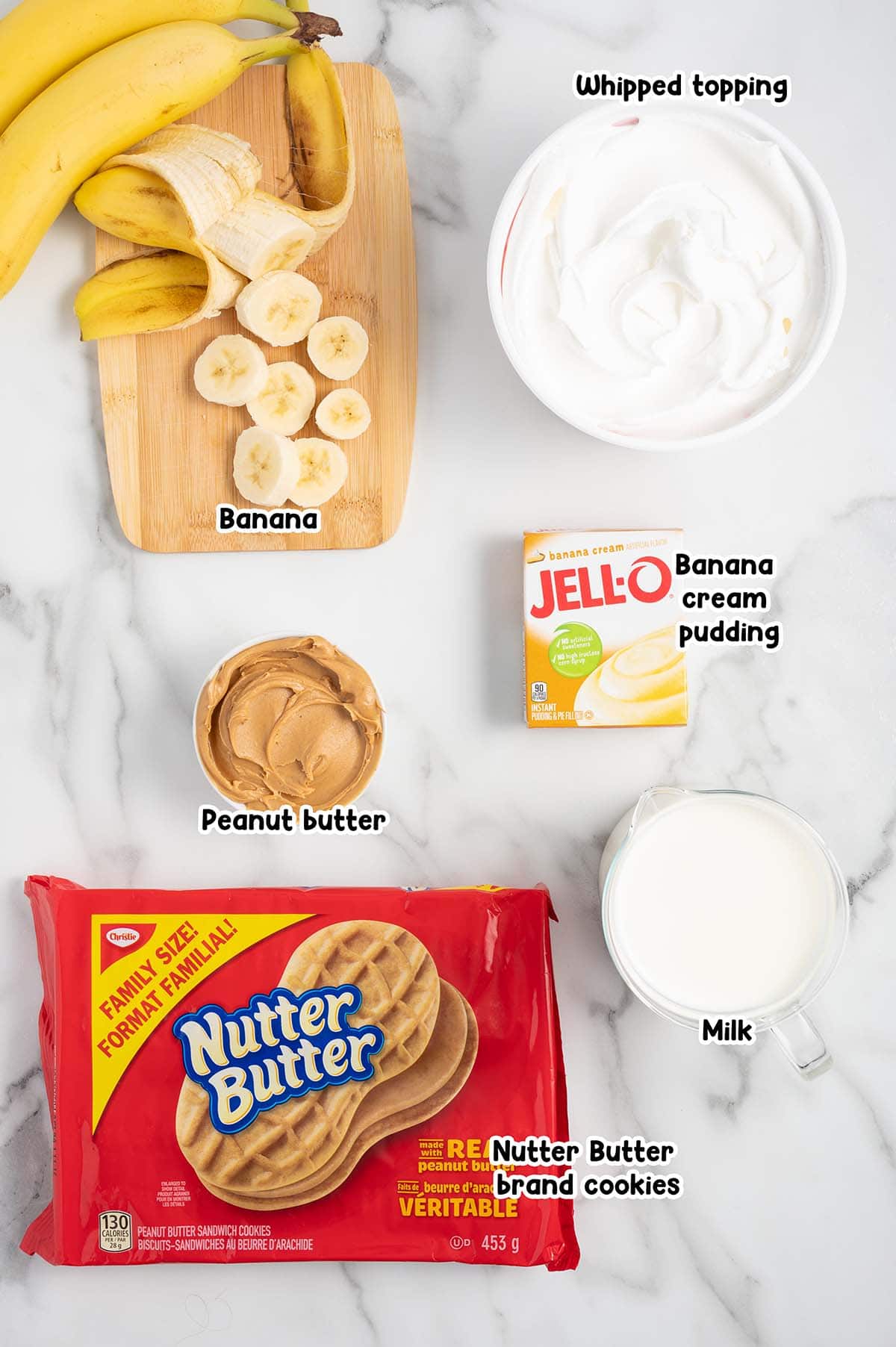 Nutter Butter Trifle ingredients.