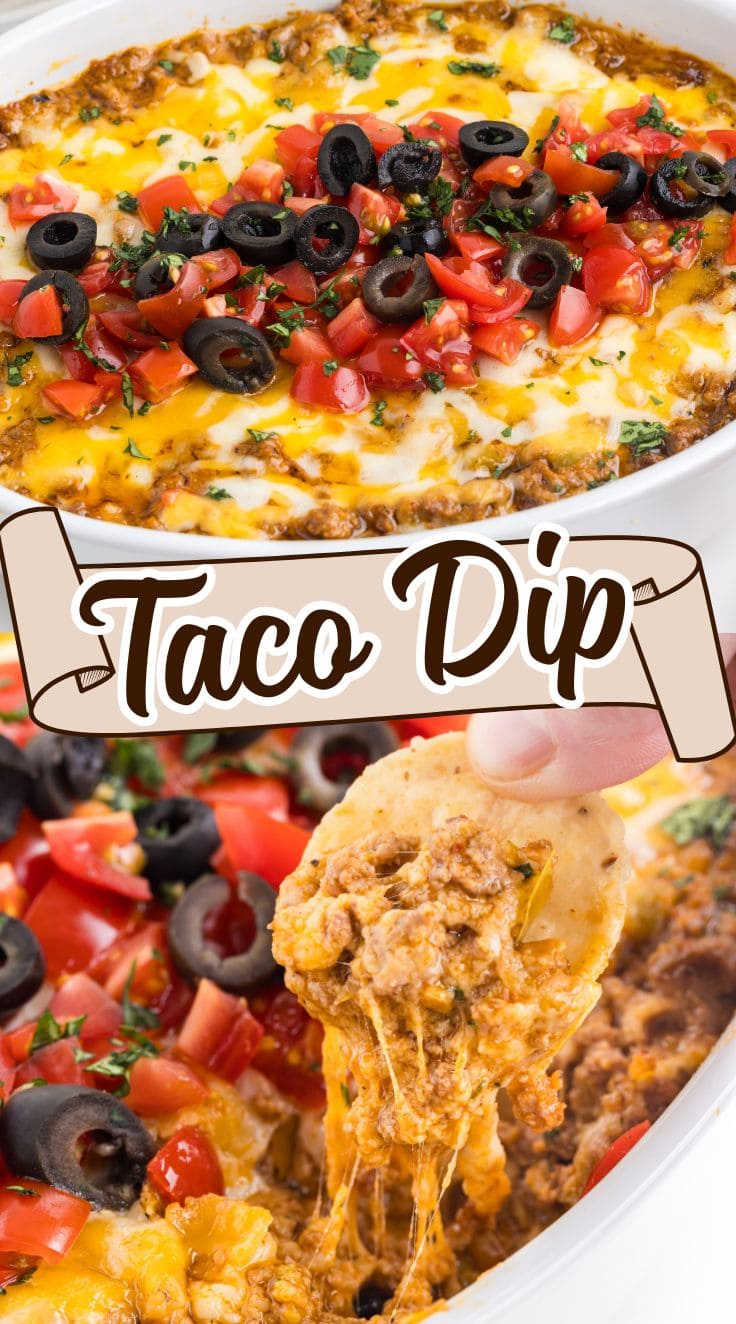 Chips being dipped into creamy cheesy taco dip with cream cheese.