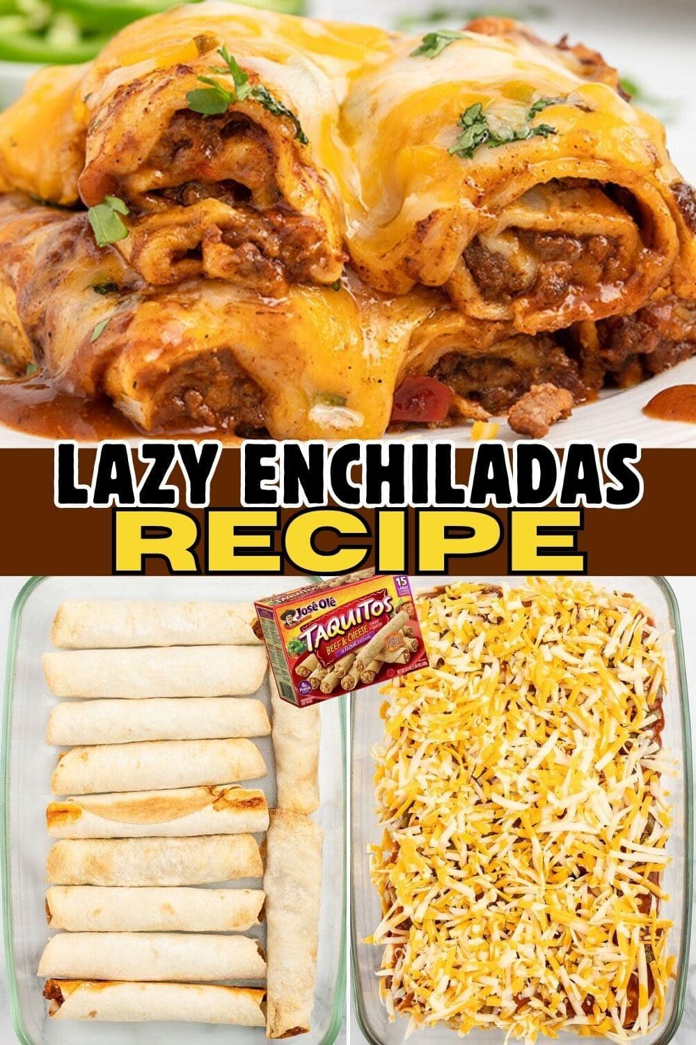 Lazy Enchiladas served on a white plate
