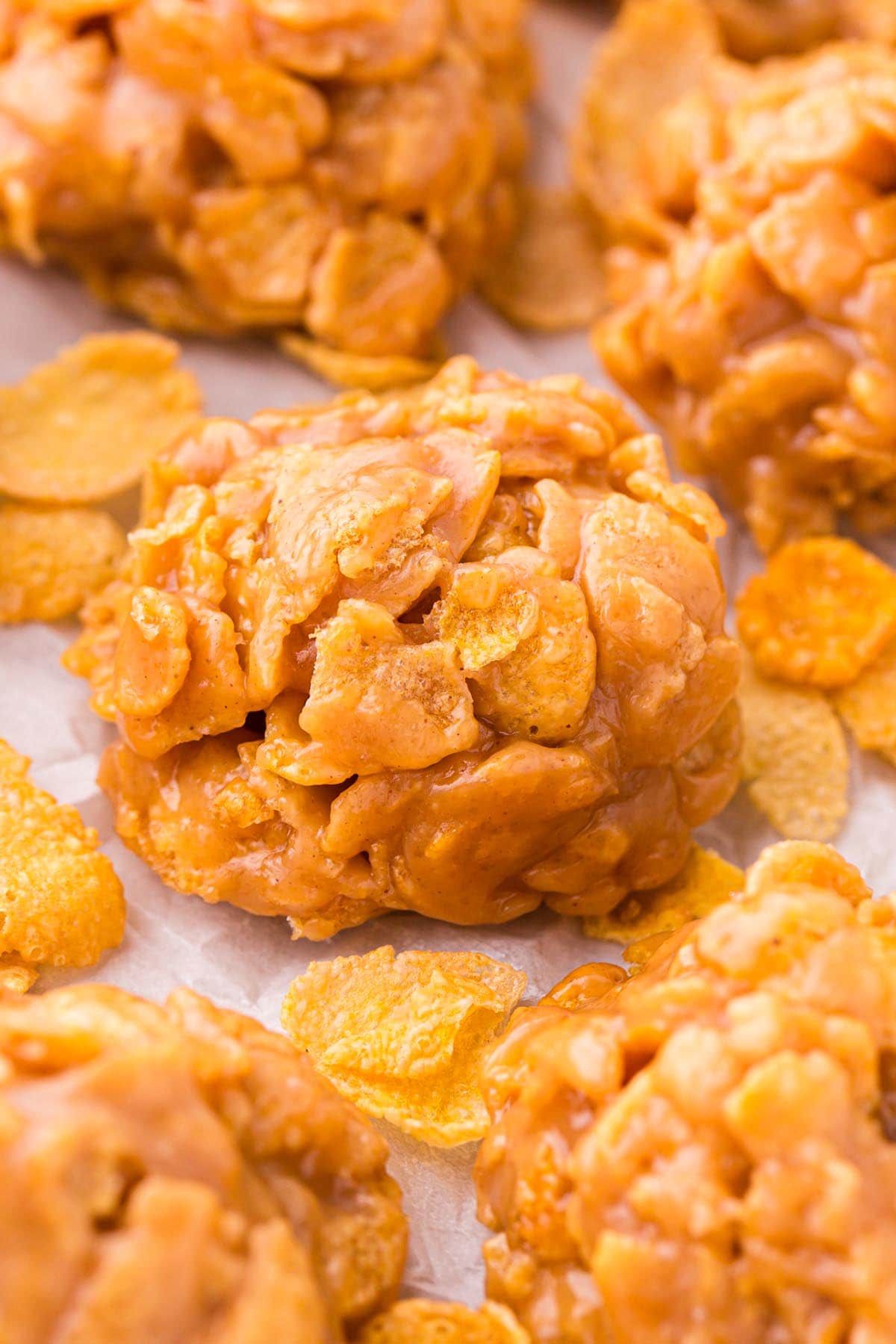 Peanut Butter Cornflake Cookies on the table.