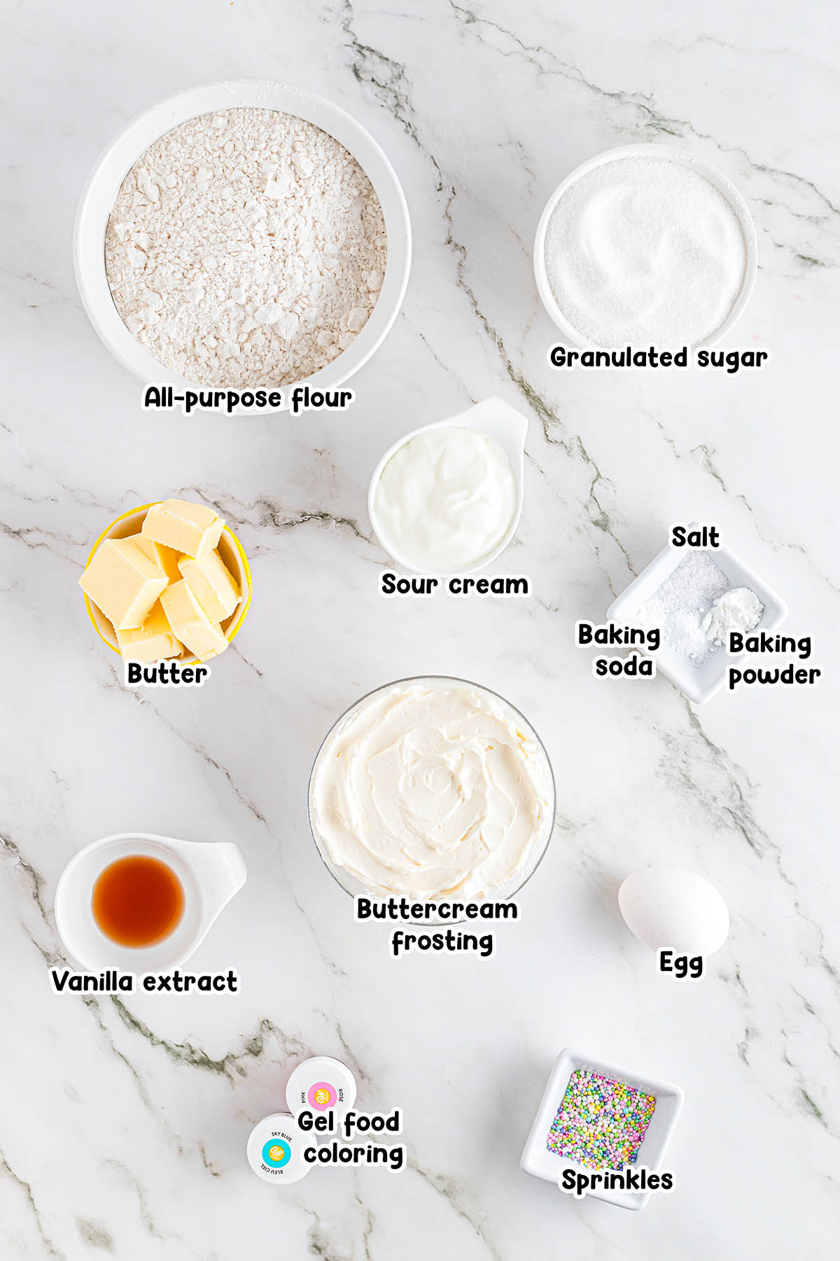 Sour Cream Cookies ingredients.