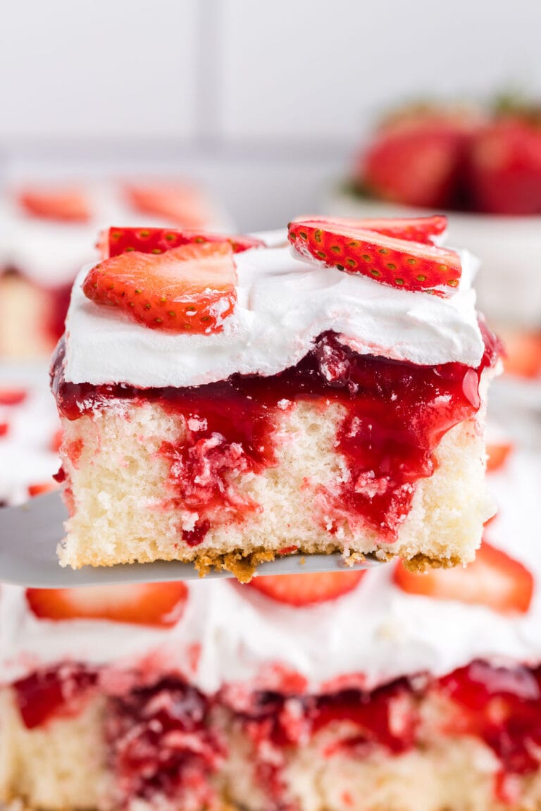 Strawberry Shortcake Poke Cake - Princess Pinky Girl