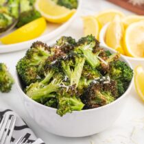Air Fryer Broccoli in a bowl.