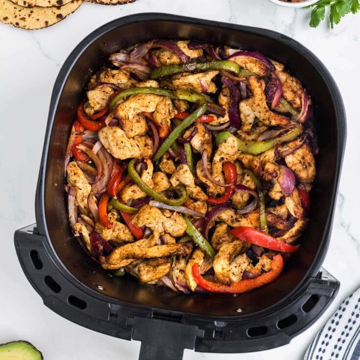 Air Fryer Fajitas on the table.
