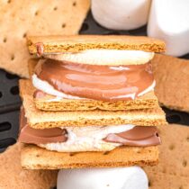 Air Fryer S'mores with marshmallow at the side.