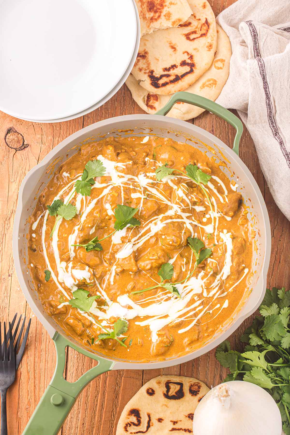 Indian Butter Chicken in a skillet.