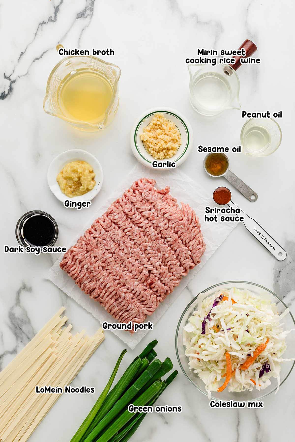 potsticker noodle bowl ingredients.