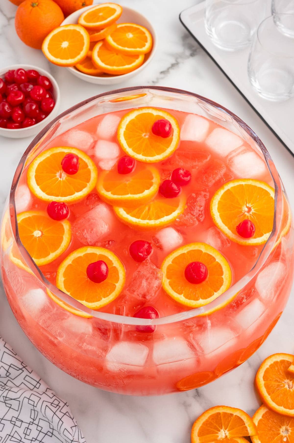 Shirley Temple Punch in a large bowl.