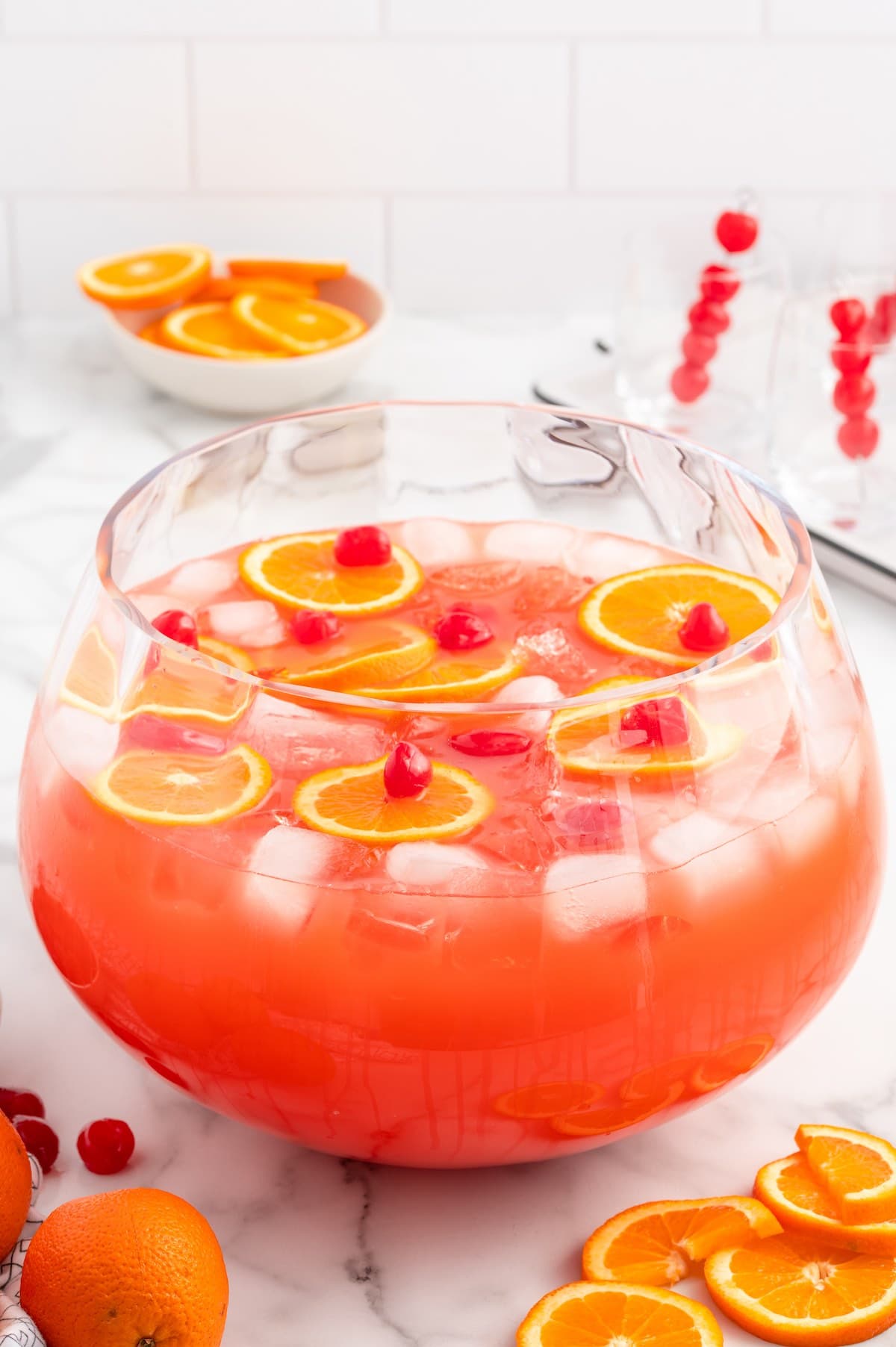 a big bowl of shirley temple punch.