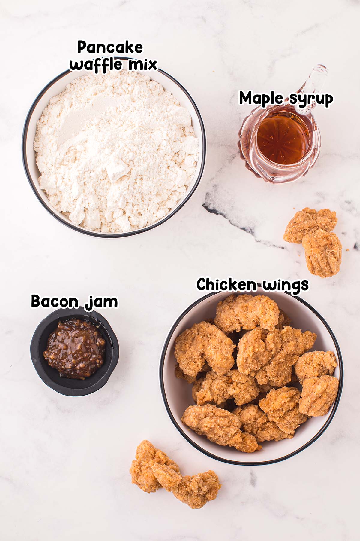 Chicken and Waffle Sliders ingredients.