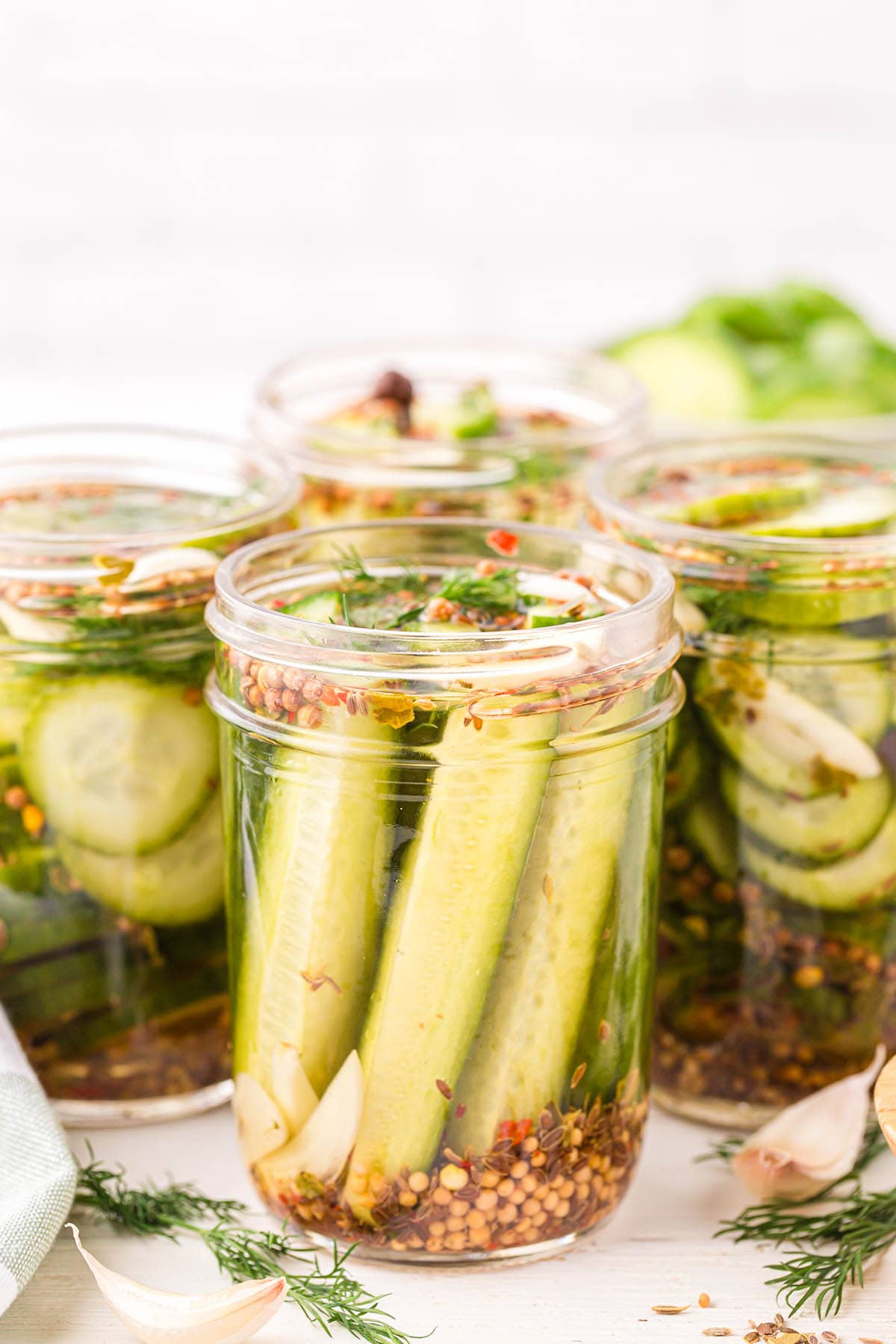 a couple jars of Refrigerator Dill Pickles.