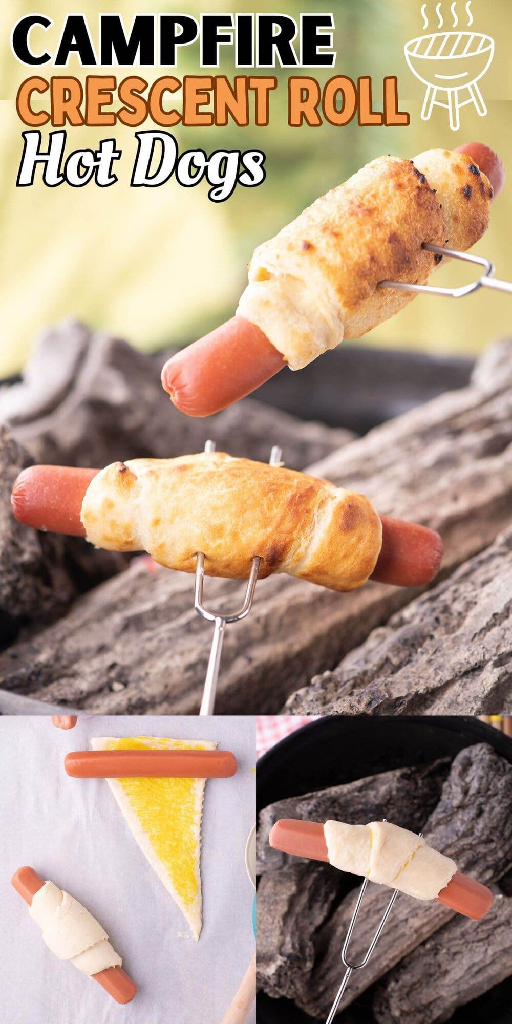 Campfire Crescent Roll Hot Dogs pins.