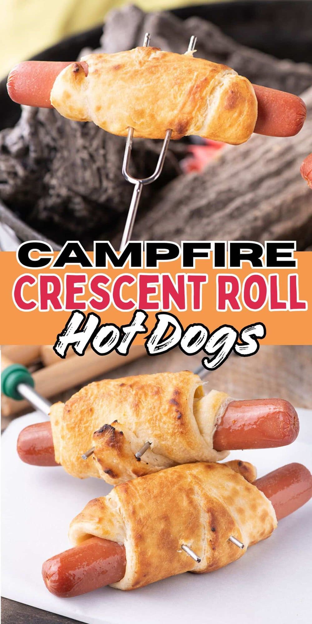 Campfire Crescent Roll Hot Dogs pins.